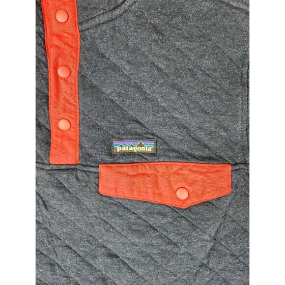 Patagonia Organic Cotton Diamond Quilt Snap-T Pullover Blue Sweater Men's Size S - Picture 4 of 13